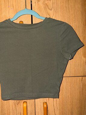 olive green crop top
